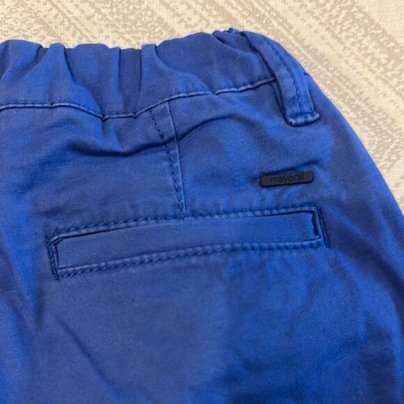 Mayoral Boys Adjustable Waist Blue Pants - Size 6 - Picture 6 of 7